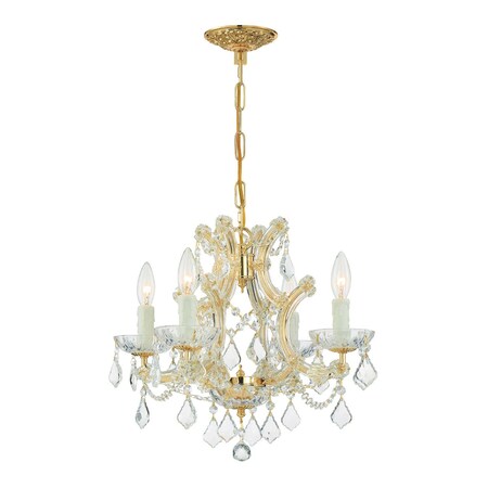 Crystorama Maria Theresa 4 Light Clear Crystal Gold Mini Chandelier 4474-GD-CL-I